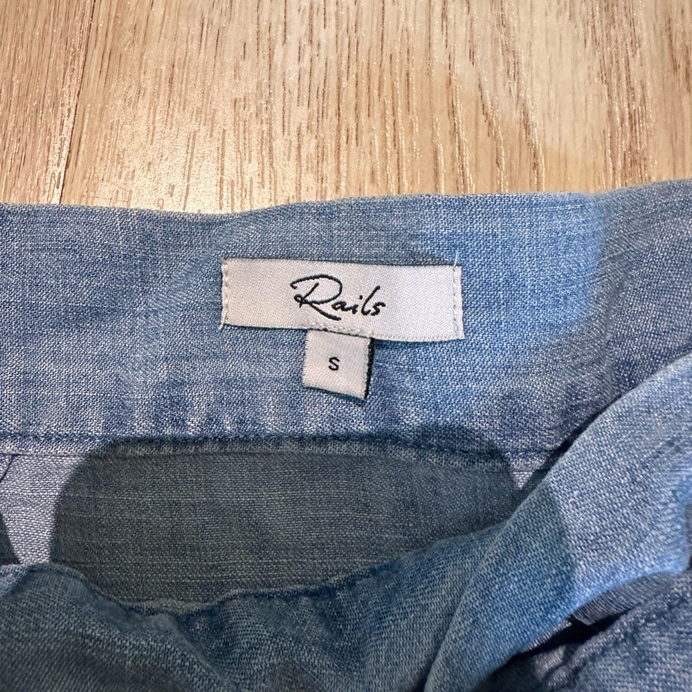 Rails Blue Wrap Mini Skirt with Ruffle Hem - Picture 2 of 4